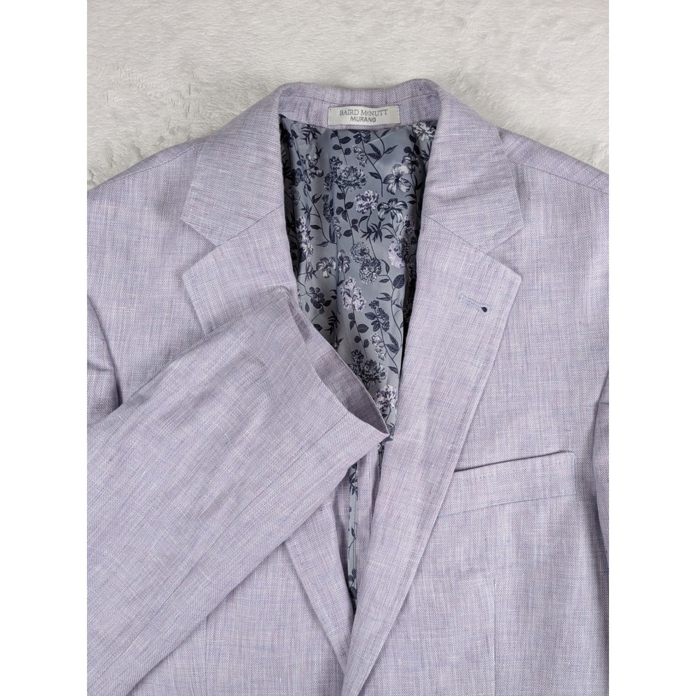 BAIRD MCNUTT MURANO Slim Fit 100%Linen Blazer Lavender Textured‎ Mens MINT